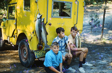 After a day on Platte Bay in August, 1967. l-r: Terry Wilkins, Rick Dennis, Jerry Dennis